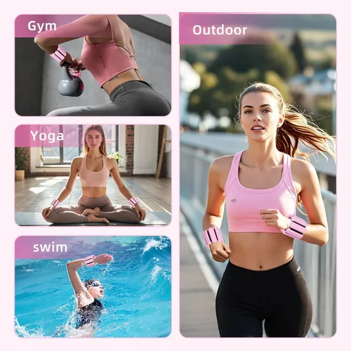 Miniatura 6 de Adjustable Ankle Weights,Wrist Weights for Women & Men,Set of 2 (1Lb Each),Perfect for Walking,Running,Yoga,Pilates,Gym,Strength Training. Weighted