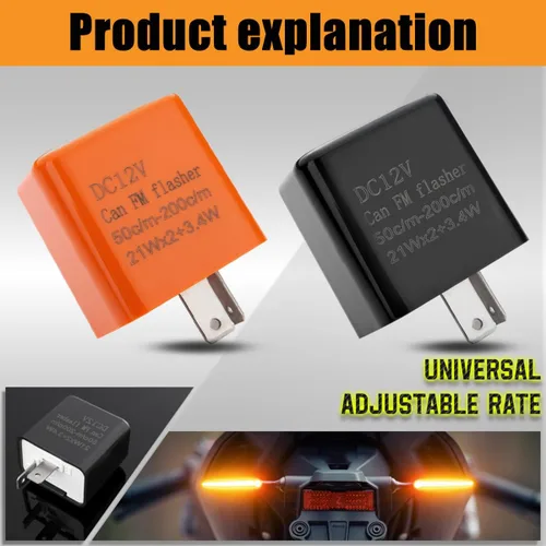 Miniatura 6 de AICEL Relé de intermitente LED de 2 pines electrónico, paquete de 4, relé de intermitente ajustable de velocidad de 12V para señal de giro