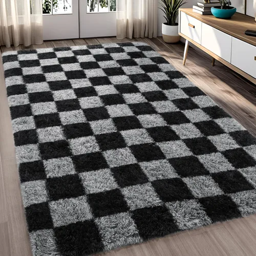 Miniatura 21 de Alfombras de Pasillo Suaves de Color Azul Marino para Dormitorio, Alfombra de Cabecera de 2x6 pies, Alfombras Esponjosas de Felpa, Alfombra de Área