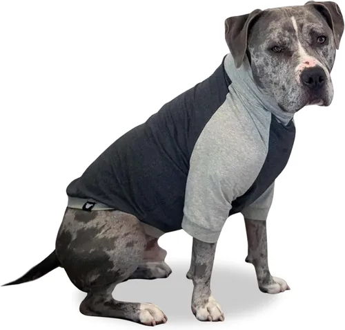 Miniatura 12 de Tooth & Honey Camisa para perros grandes, transpirable, de algodón y elastano, con cobertura completa debajo del vientre, para aliviar alergias
