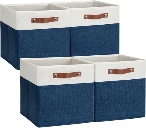 Miniatura 27 de DULLEMELO Cajas de almacenamiento para estantes, almacenamiento de armario, contenedores resistentes para organización del hogar para regalos