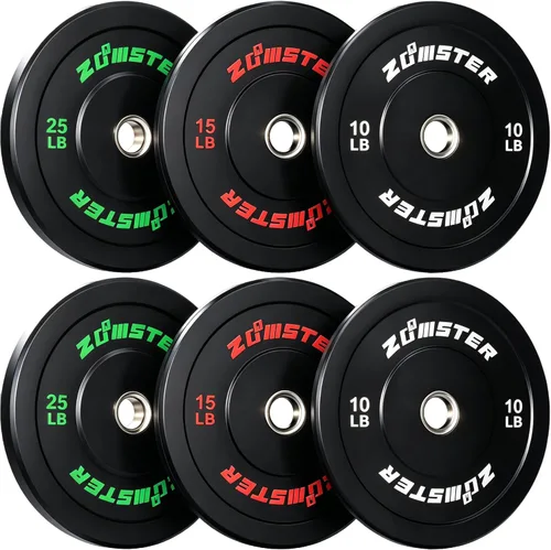 Miniatura 11 de Placa de Parachoques Olímpica Placa de Peso con Alto Rebote Placa de Peso con Inserción de Acero para Entrenamiento de Fuerza y Levantamiento