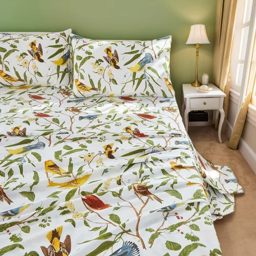 Miniatura 12 de Brandream Juego de sábanas tamaño King con estampado floral lujoso estilo bohemio con medallón azul y estampado de cachemira, colección de ropa