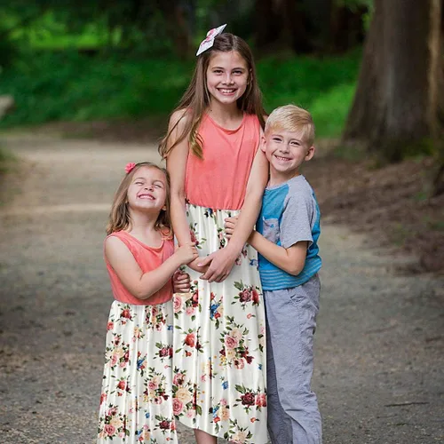 Miniatura 2 de IFFEI - Conjunto de vestidos de mamá y yo con estampado floral sin mangas para madre e hija