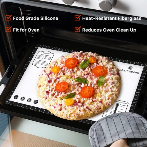 Miniatura 2 de Alfombrilla de silicona para hornear, 26" x 16" antideslizante para amasar masa de repostería, alfombrilla antiadherente para hornear con medidas