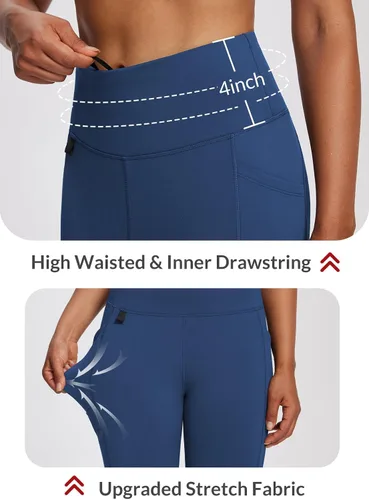 Miniatura 27 de baleaf Leggings con forro polar para mujer, impermeables, pantalones de senderismo de invierno, mallas térmicas para correr, bolsillos