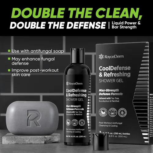 Miniatura 9 de Roycederm Psoriasis, champú para dermatitis seborreica y gel de ducha refrescante CoolDefense