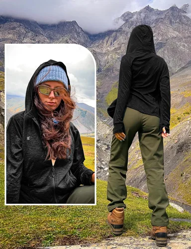 Miniatura 87 de TBMPOY Chaquetas con capucha y protección solar UPF 50+ para mujer, ligeras, de manga larga, para senderismo, exteriores, con cremallera completa