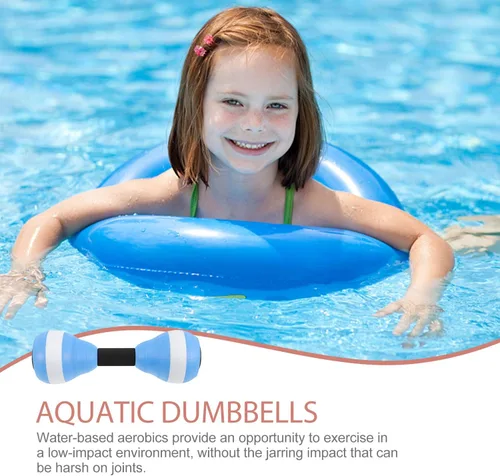 Miniatura 6 de BESPORTBLE Mancuernas aeróbicas acuáticas, 1 par de mancuernas flotantes de Eva para entrenamientos de piscina
