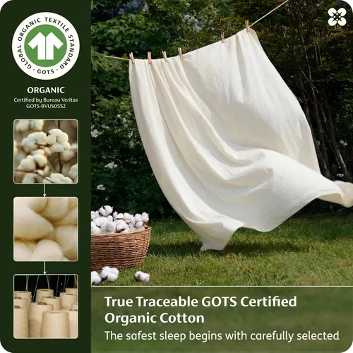 Miniatura 2 de Bedsure Sábanas 100% GOTS de algodón orgánico, juego de ropa de cama tamaño King con certificado de comercio justo, ecológicas, suaves, con bolsillo