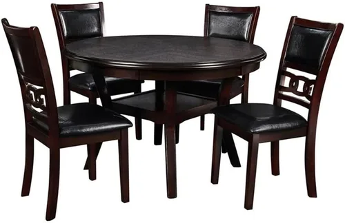 Miniatura 17 de New Classic Furniture Gia - Juego redondo de 5 piezas de altura de mostrador con 1 mesa de comedor y 4 sillas, 42 pulgadas, marrón