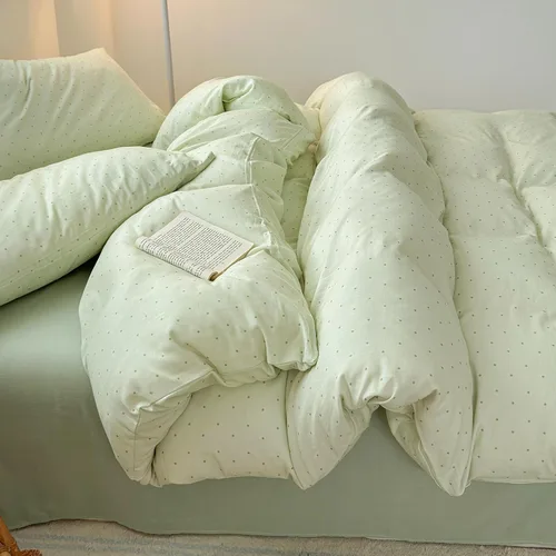 Miniatura 5 de VM VOUGEMARKET Polka Dots Duvet Cover Set Queen Double Layer Cotton Bedding Set,Green Duvet Cover with Zipper Closure,Lightweight