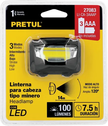 Miniatura 7 de Cabeza de linterna, tres pilas AAA 28 lúmenes, 3 LED, Pretul