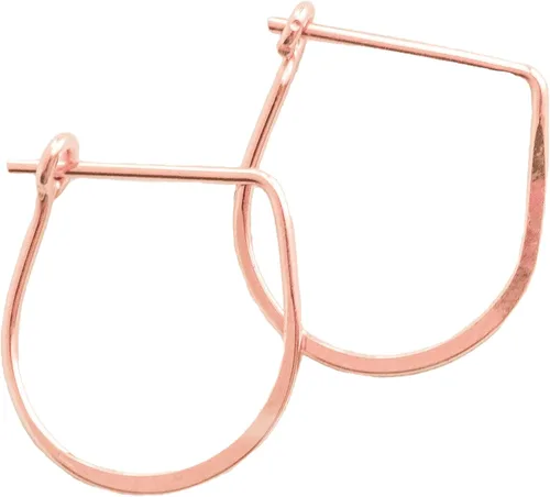 Miniatura 15 de Pendientes de aro delgados martillados, elegantes geométricos de plata de ley maciza, relleno de oro y relleno de oro rosa; para mujeres de Lotus