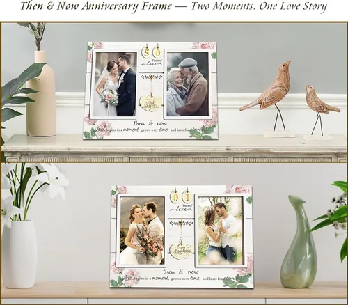 Miniatura 7 de A'arkaJ (1-99º) Marco de Fotos de Aniversario de Boda, Regalo de Aniversario de Boda para Pareja, Recién Casados. Regalo de Compromiso para Ella