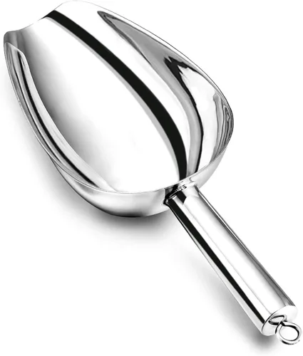 P&P CHEF Cuchara de hielo para alimentos, cuchara de acero inoxidable, pala de metal para harina de palomitas de maíz para boda, fiesta, bar,