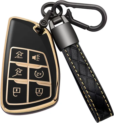 Funda para Llavero de Chevy con Llavero Carcasa Suave de TPU Portallaves Compatible con Chevrolet Suburban Tahoe Silverado 1500 2021 2022 2023, para