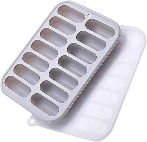 DOITOOL Bandeja de silicona para cubitos de hielo de 7.67 x 5.51 x 1.10 pulgadas, molde cilíndrico de hielo multiusos para molde de salchichas y