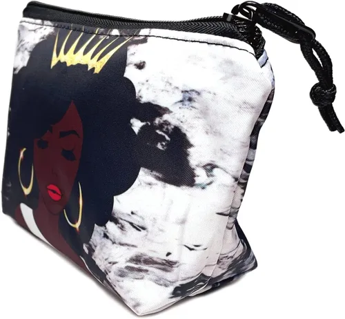 Miniatura 2 de Bolsa de maquillaje Melanin para mujer, bolsa de cosméticos impresa portátil, bolsa de aseo de viaje, bolsa organizadora de maquillaje para mujeres