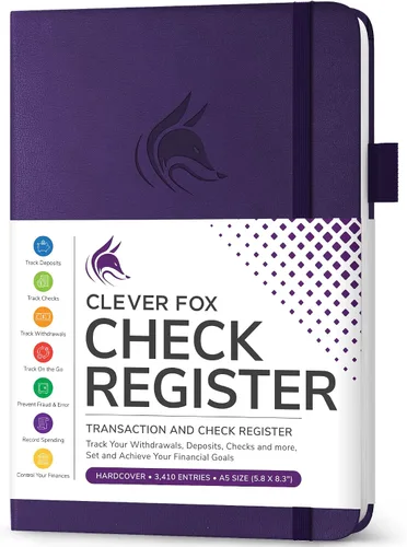 Miniatura 13 de Clever Fox Libro de registro de cheques – Registro de transacciones de lujo, libro de contabilidad contable, registro de cheques y libro de registro