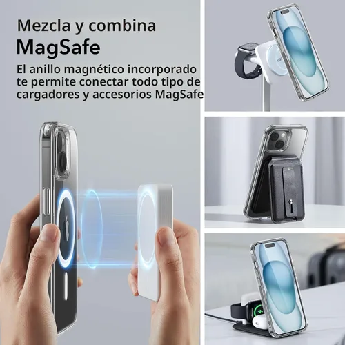 Miniatura 3 de ESR Funda para iPhone 15, compatible con MagSafe, protección de grado militar, resistente al amarillamiento, parte trasera resistente a