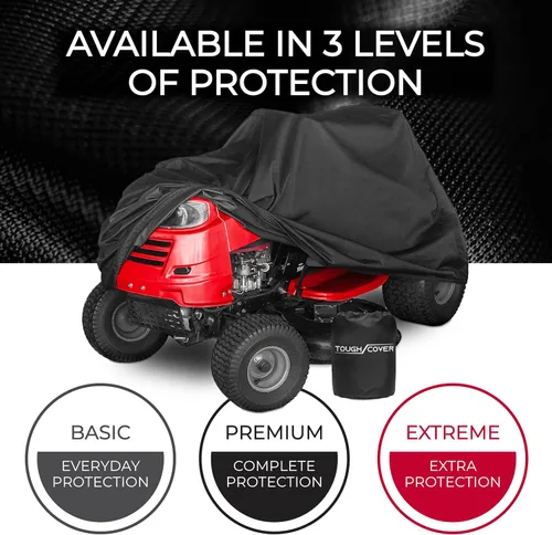 Miniatura 4 de Tough Cover Cubierta para cortacésped, 75 x 47 x 49 pulgadas, color negro, 210D resistente al agua, protección de tela para equipos de cuidado