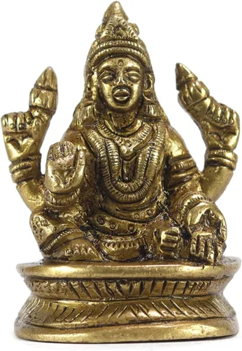 Miniatura 14 de ASHIRWAD Escultura de estatua de ídolo de latón para Diwali Pooja, templo, decoración del hogar, Vastu Laxmi Devi Maa AE000006-18 (Laxmi-18)