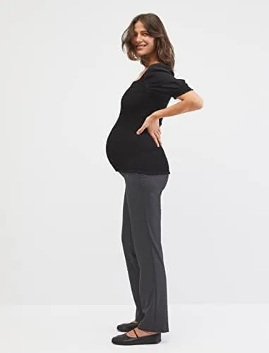 Miniatura 2 de Motherhood Maternity Pantalón de pierna recta bi-elástico para mujer, ajuste secreto