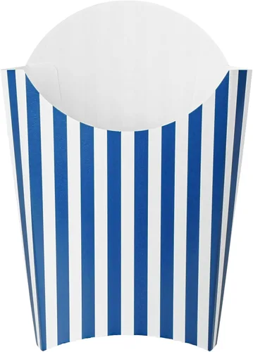 Miniatura 2 de Restaurantware Bio Tek - Taza de papas fritas desechables de 4.7 x 3.5 x 5.1 pulgadas, 100 vasos desechables para refrigerios, papel azul y blanco