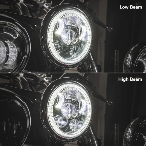 Miniatura 5 de TRUE MODS - Faro LED Harley de 5.75 pulgadas para Harley Davidson [acabado negro] [HALO DRL] [Cumple con DOT] Faro LED redondo para motocicleta Dyna