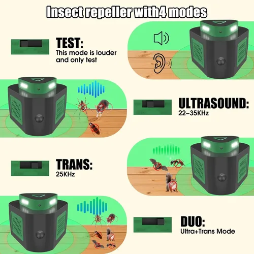 Miniatura 3 de Paquete de 1 repelente de ratas para ratones repelente de casa, disuasorio ultrasónico de ratones, trampa para ratones de 360° para interiores