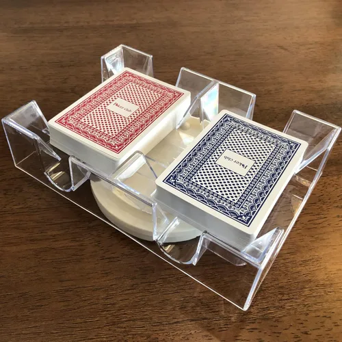 Miniatura 4 de Yuanhe Bandeja de cartas giratoria de 2 cubiertas, tarjetero