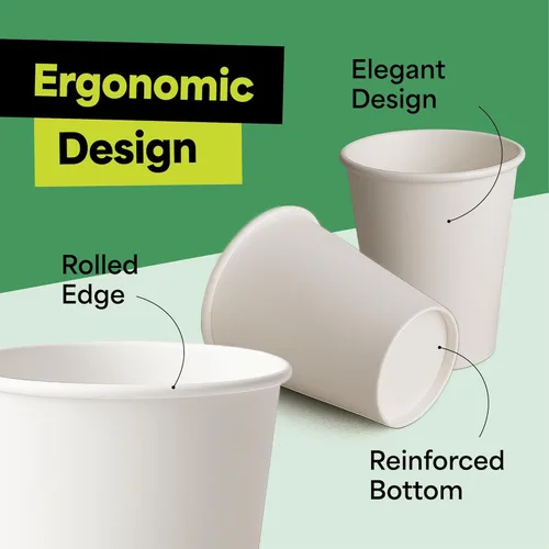 Miniatura 5 de EconoHome Paquete de 50 tazas de papel desechables para café de 8 onzas - Tazas de papel para bebidas calientes y frías, té, agua y jugo