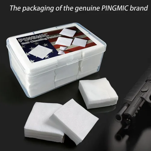 Miniatura 3 de PINGMIC Parches de limpieza de pistolas de 1800/1400/600 en caja, paño altamente absorbente de 2", parches de pistola sin pelusa para .22 a .45 Cal