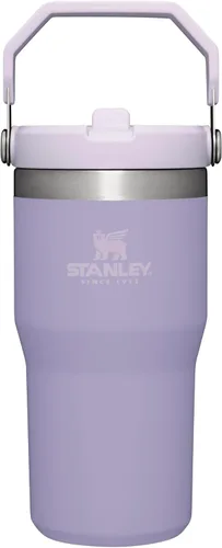 Miniatura 42 de Stanley IceFlow - Vaso con pajilla abatible con asa, de 20 onzas, tapa giratoria y popote abatible, botella de agua resistente a fugas, acero Cuarzo