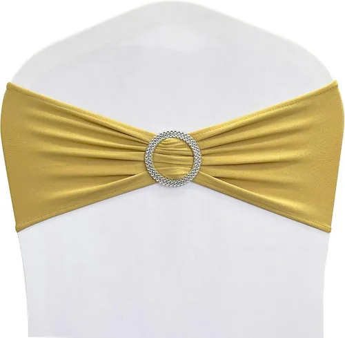 Miniatura 13 de Cintas elásticas de elastano para sillas 50 unidades, lazos elásticos para sillas con hebilla deslizante para decoración de bodas, fiestas, Azul bebé