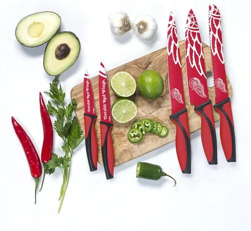 Miniatura 2 de NHL - Juego de cuchillos de cocina de 5 piezas, incluye cuchillos de chef, pan, tallado, utilidad y pelar, duraderos y aptos para lavavajillas