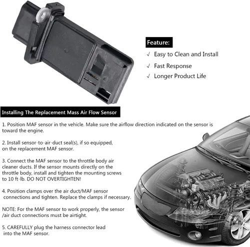Miniatura 4 de Medidor de sensor de flujo de aire masivo MAF 22680-7S000 compatible con Infiniti G35 EX35 G37 Suzuki 2007-2013 Sentra Xterra 2005-2015