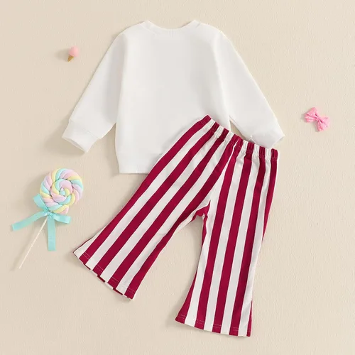 Miniatura 53 de Kaipiclos Ropa occidental para bebé niña, con lindo estampado con volantes, manga larga, pantalones para otoño e invierno, trajes de vaquera