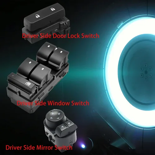 Miniatura 2 de Reemplazo del interruptor de la ventana eléctrica del lado del conductor, cerradura de puerta y espejo para Chevrolet Silverado 2007-2014 2007-2014