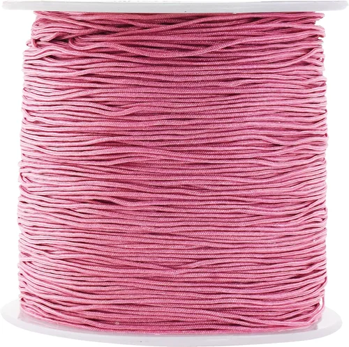 Miniatura 11 de Mandala Crafts Cordón de satén de nailon para la fabricación de joyas, 0.079 in, 55 yardas, cuerdas rojas de nailon, cordón de nudo chino para hacer