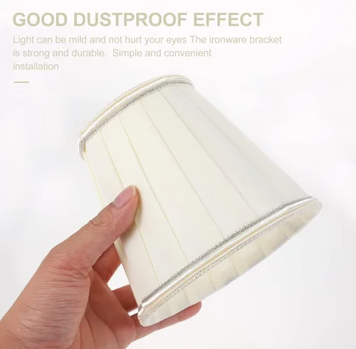 Miniatura 4 de Beaupretty Pantalla de lámpara pequeña para lámparas de mesa y luz de pie con clip de repuesto para pantalla de tela, cubierta de luz, color beige