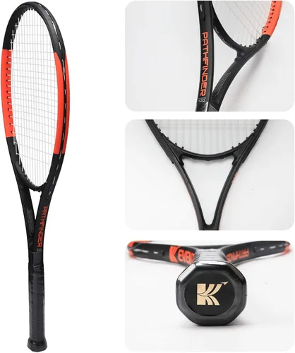 Miniatura 4 de KEVENZ Raqueta de tenis con bolsa de transporte, raqueta de tenis de entrenamiento profesional para mujeres, hombres y adultos, ligera y a prueba