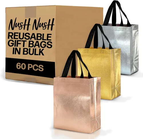 Miniatura 77 de Nush Nush Bolsas de regalo de color azul aguamarina de gran tamaño – Juego de 30 bolsas de regalo azul claro brillante con asas a granel – Bolsa