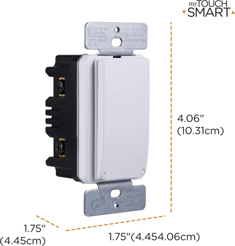 Miniatura 2 de myTouchSmart 33861 LE Temporizador digital de pared, interruptor de puerta de empuje, pantalla LED retroiluminada, 8 tiempos de encendido/apagado