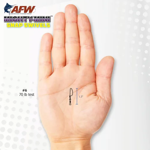 Miniatura 5 de American Fishing Wire Mighty Mini grúa giratoria, línea de pesca esencial, equipo de pesca compacto, giro de agua salada, giro de acero inoxidable