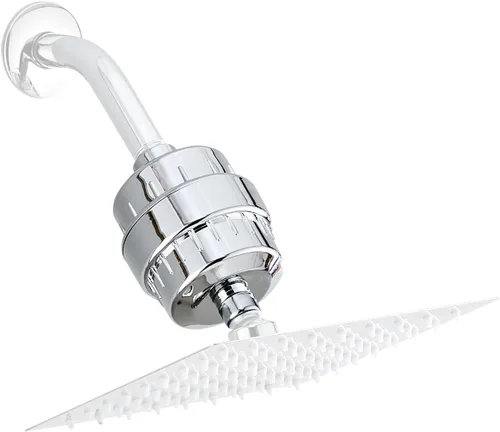 Miniatura 7 de Filtro de ducha para agua dura, dos cartuchos de repuesto, filtro de agua de ducha de alto rendimiento, plateado, elimina cloro y flúor (plateado)
