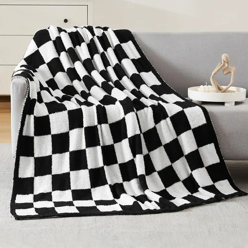 Miniatura 45 de WRENGONGE - Manta a rayas de color caqui, suave, acogedora, mullida, cálida, para sillón, sofá, cama o viajes, ligera, 50 x 70 pulgadas, regalo