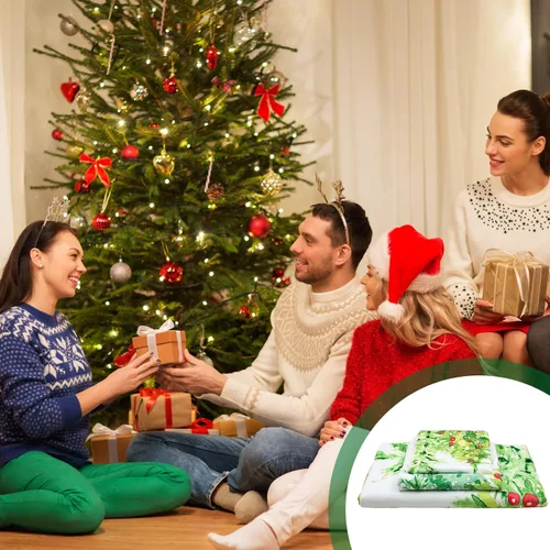 Miniatura 5 de Preboun Juego de 3 toallas de baño de árboles de Navidad, toallas de mano ligeras de Navidad, toallas de baño de árbol verde de invierno, toallas