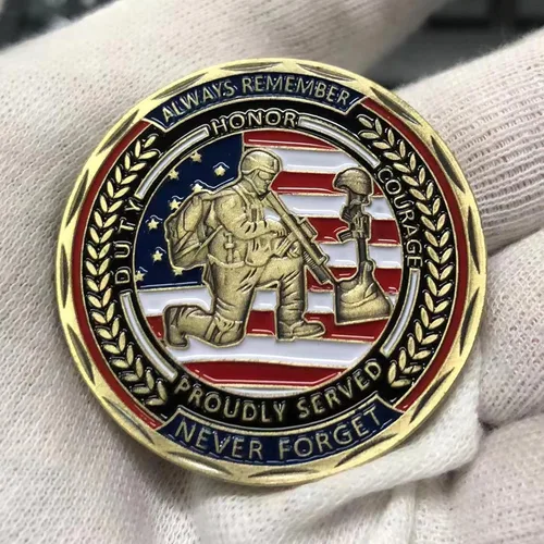 Miniatura 6 de Gracias por su servicio Desafío de apreciación militar Moneda Homenaje a héroes caídos Nunca olvides a los veteranos